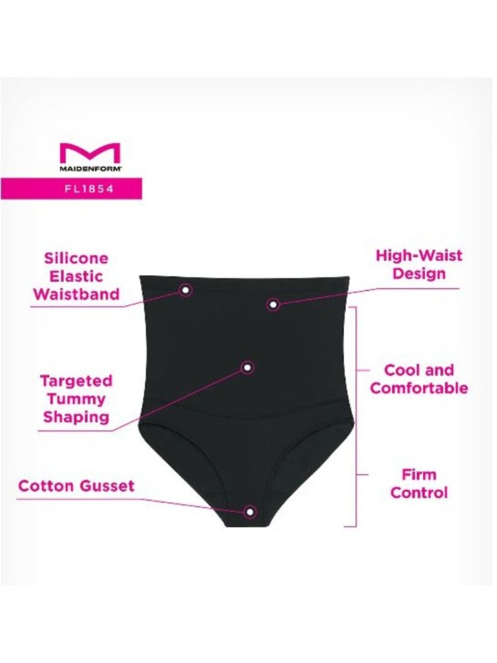 Maidenform NEW High Waist Briefs Size 2XL Tummy Control Nude FL1854 Shapewear - Picture 8 of 9